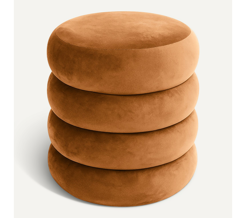 Tabouret En Velours Avec Rangement 42 Cm Snuggo Cuivre