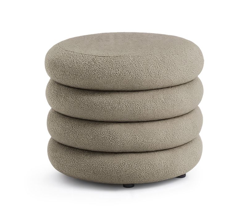 Tabouret En Tissu Teddy Avec Rangement 55 Cm Mollis Mocha