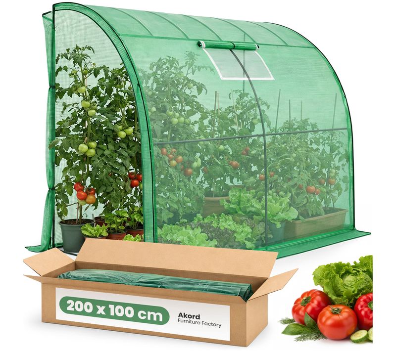 Serre De Jardin Adossée Avec Structure En Métal Et Bâche En Pe 1 Porte 1 Fenêtre Verte 100x200x210cm