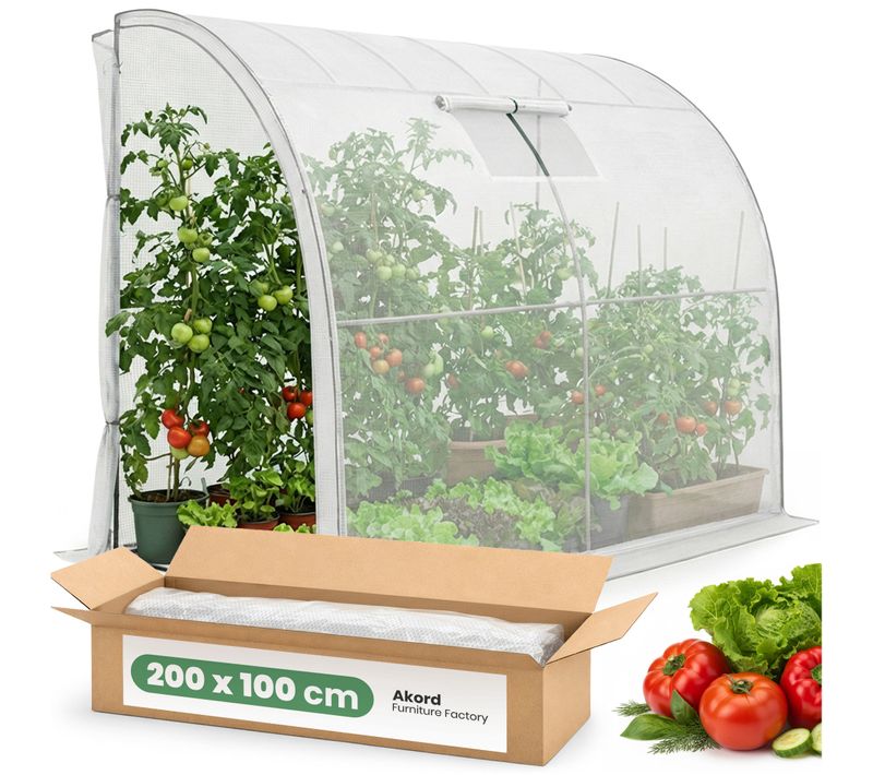 Serre De Jardin Adossée Avec Structure En Métal Et Bâche En Pe 1 Fenêtre Blanche 100x200x210 Cm