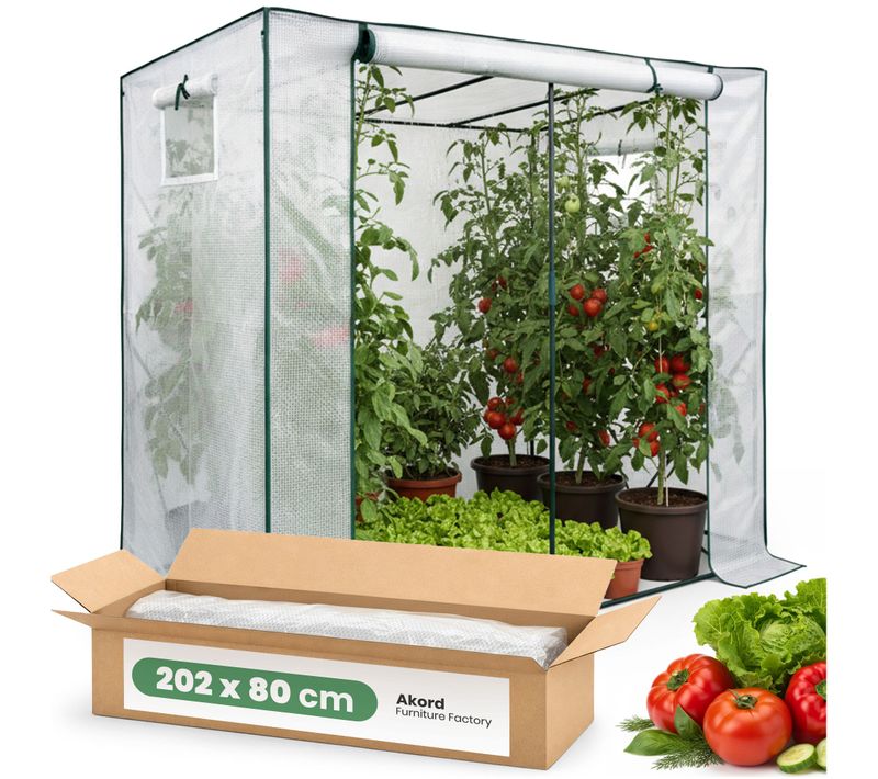 Serre De Jardin Maisonnette Avec Structure En Métal Et Bâche En Pe 2 Fenêtres Blanche 202x80x170 Cm