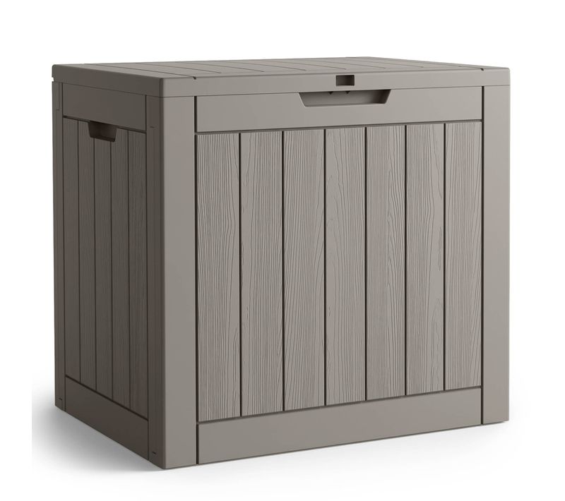 Coffre De Jardin Imperméable 117l Boîte De Rangement Extérieur Balcon Plastique Polypropylène Gris