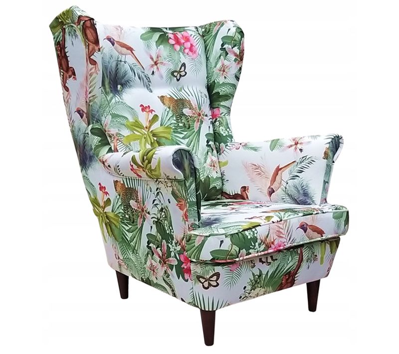 Fauteuil à Oreilles Pour Enfant, Motif Jungle - Singes, Fleurs Et Papillons