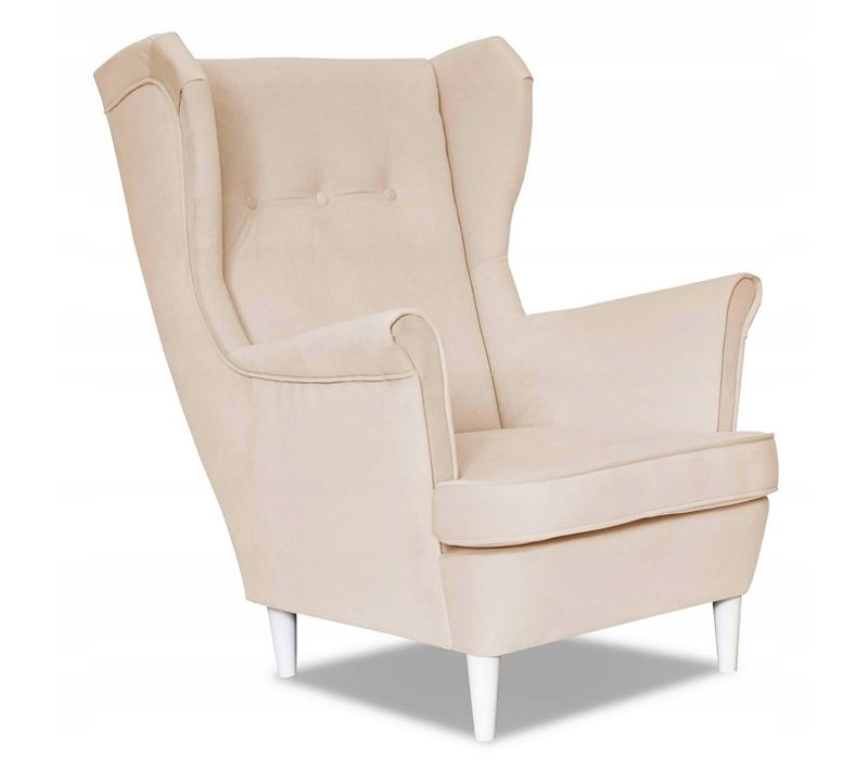 Fauteuil à Oreilles Ari — Style Scandinave — Beige Crème Claire Pour La Chambre