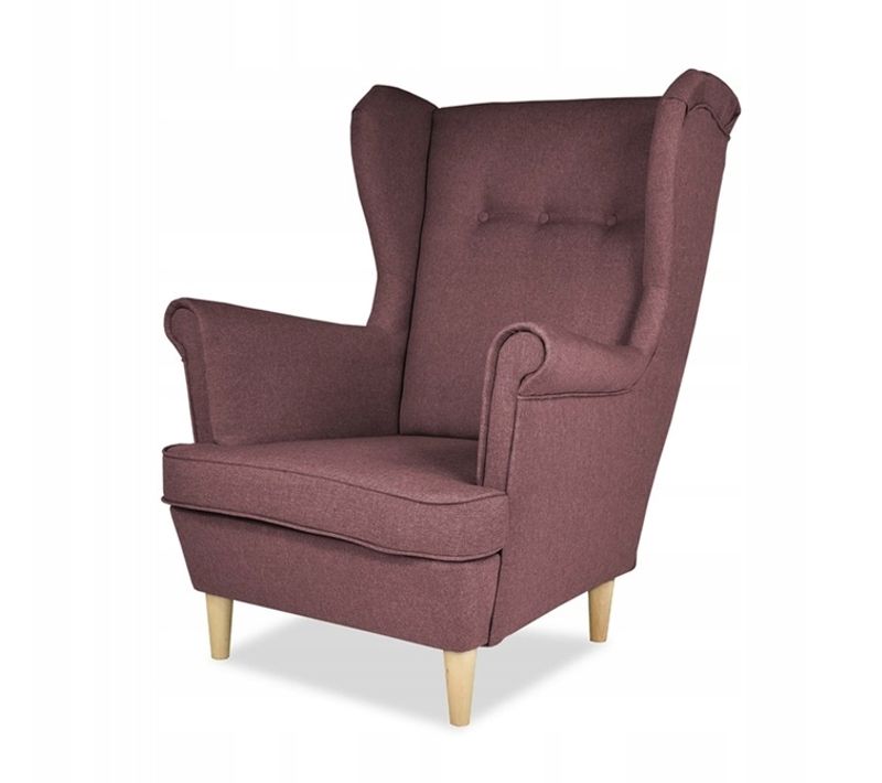 Fauteuil à Oreilles Ari, Style Scandinave — Violet Prune Clair