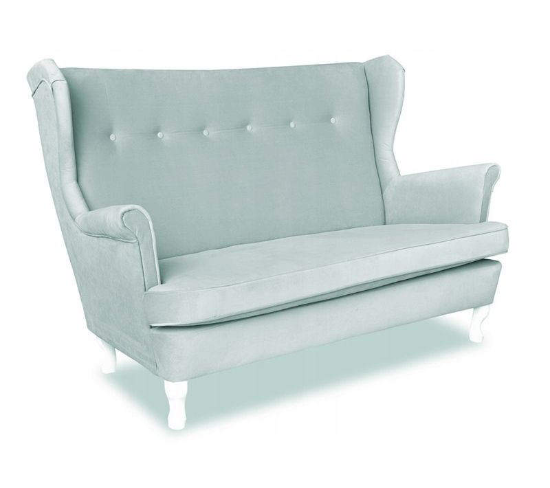 Canapé à Oreilles Ari, Style Scandinave, Non Convertible, Bleu Ciel