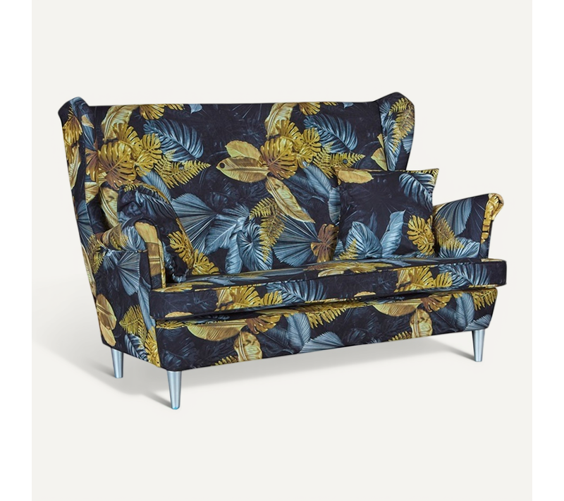 Canapé Ari Print, Style Scandinave à Oreilles, Non Convertible, Imprimé Monstera