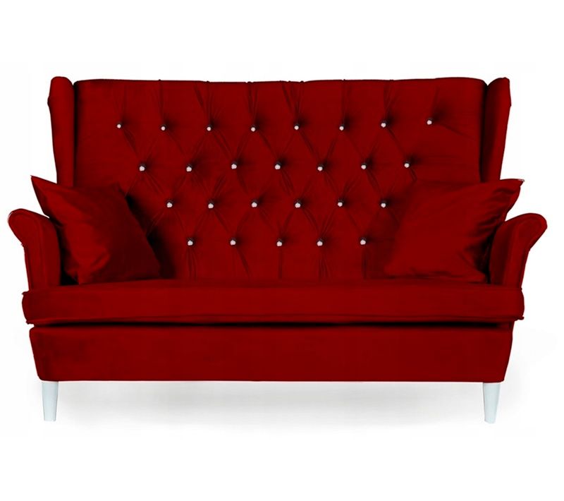 Canapé Gaja Scandinave à Oreilles (non Convertible) — Rouge