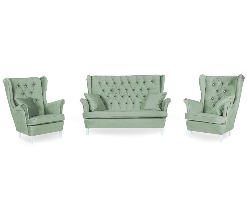 Ensemble De Salon Gaja — Canapé Et Fauteuils à Oreilles , Style Scandinave