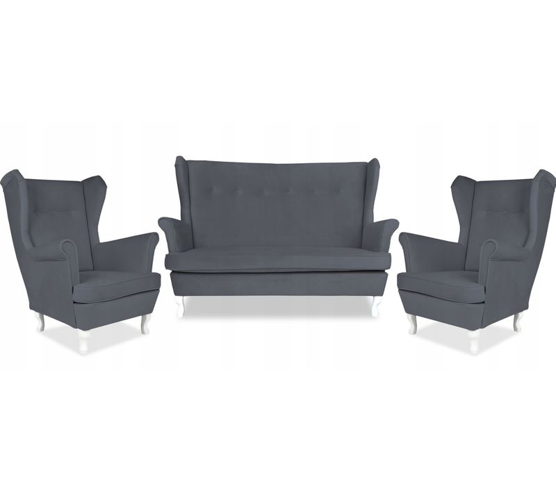 Ensemble De Salon Ari — Canapé Et Fauteuils à Oreilles Au Style Scandinave