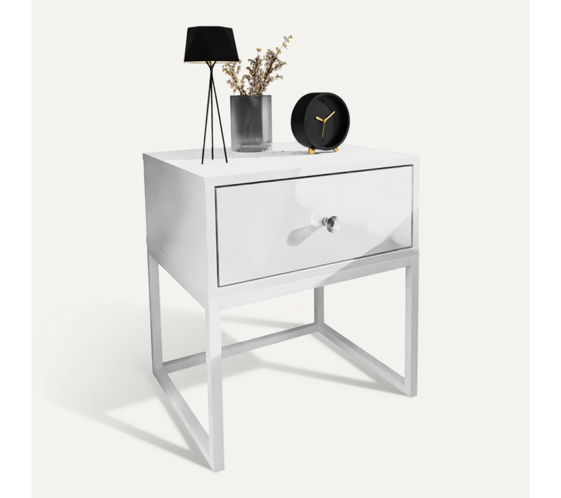 Table De Chevet Blanco Loft Blanc / Blanc Brillant