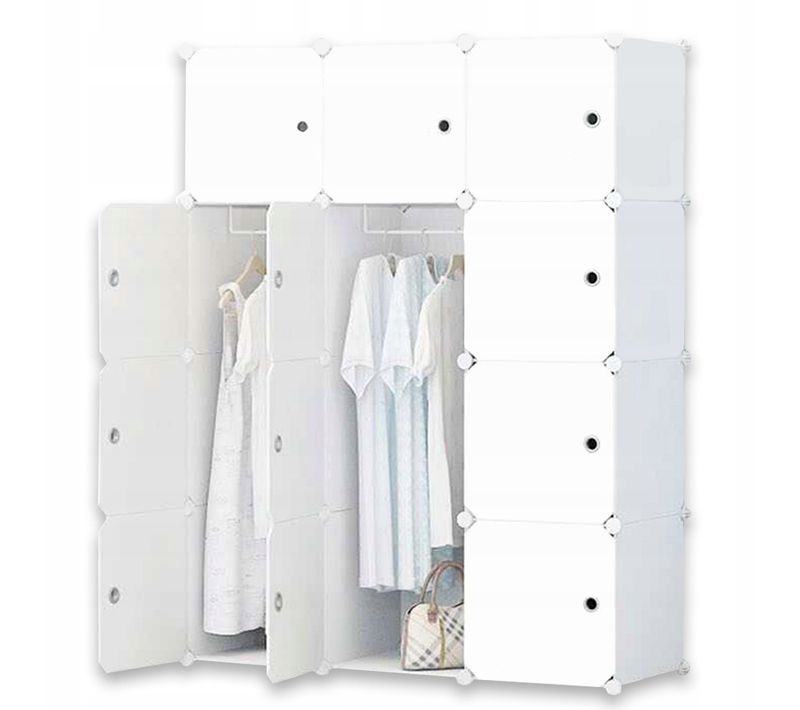 Armoire Modulaire Dressing Armoire Étagère Étagère Blanche Organiseur Pour Vêtements Xl
