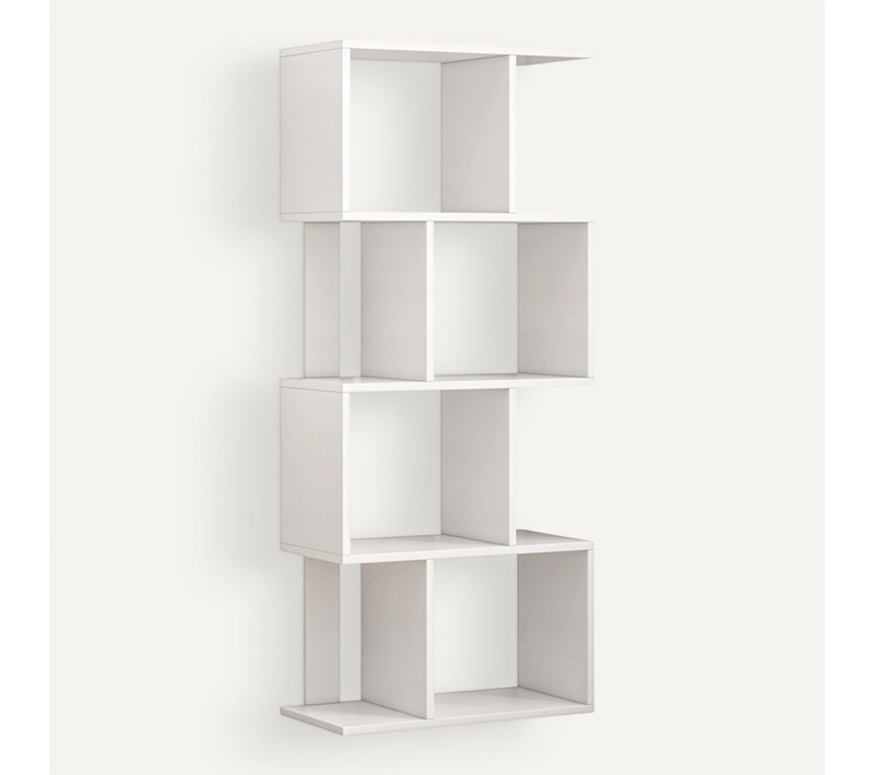 Étagère Ouverte Blanche, Étagère, Armoire, Bibliothèque, Loft Moderne, 140 Cm