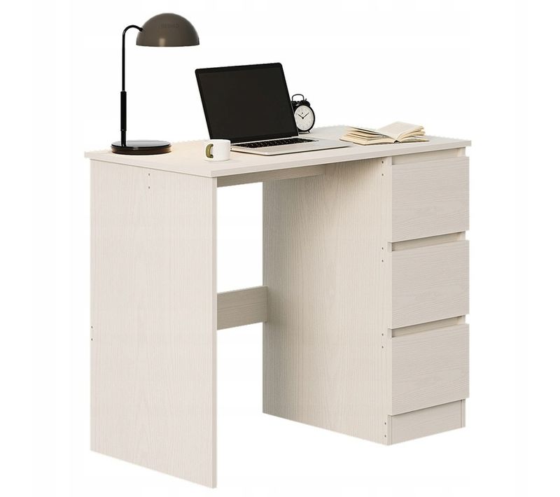 Bureau D'ordinateur Blanc Moderne Pour Adolescents Avec Tiroirs Loft