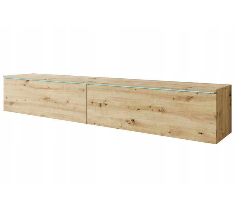 Meuble TV 180 Cm Chêne Artisan Mat Suspendu Ou Posé