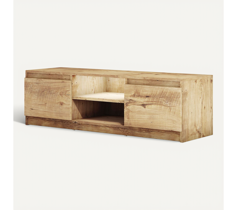 Meuble TV Didi 120 Marron Breslau Avec éclairage LED