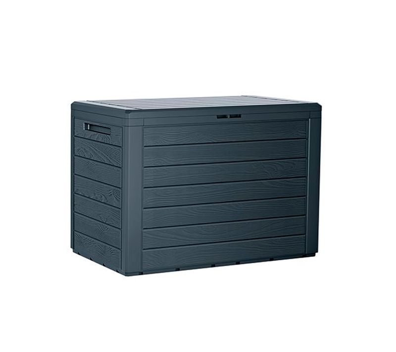 Coffre de jardin 190l Plastique Anthracite Woodebox 78 X 43,3 X 55 Cm