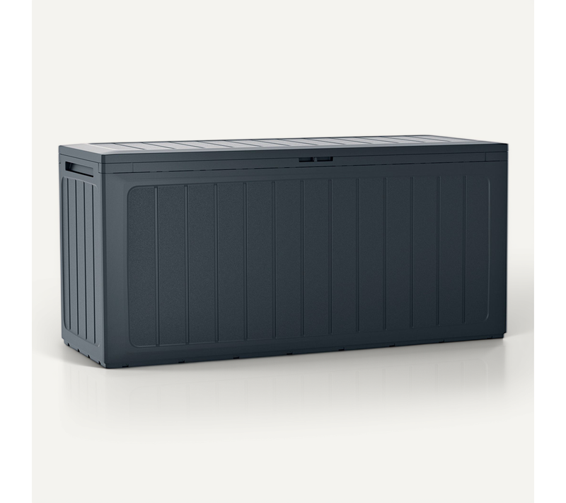 Coffre En Plastique Effet Bois Noir 280l