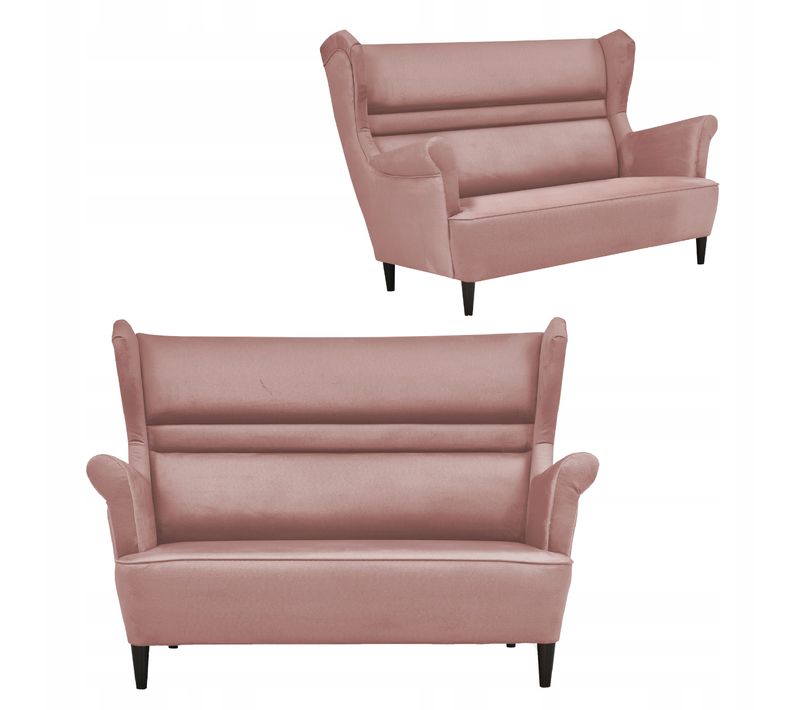 Zoja — Canapé Scandinave à Oreilles , Non Convertible, Rose Lilas