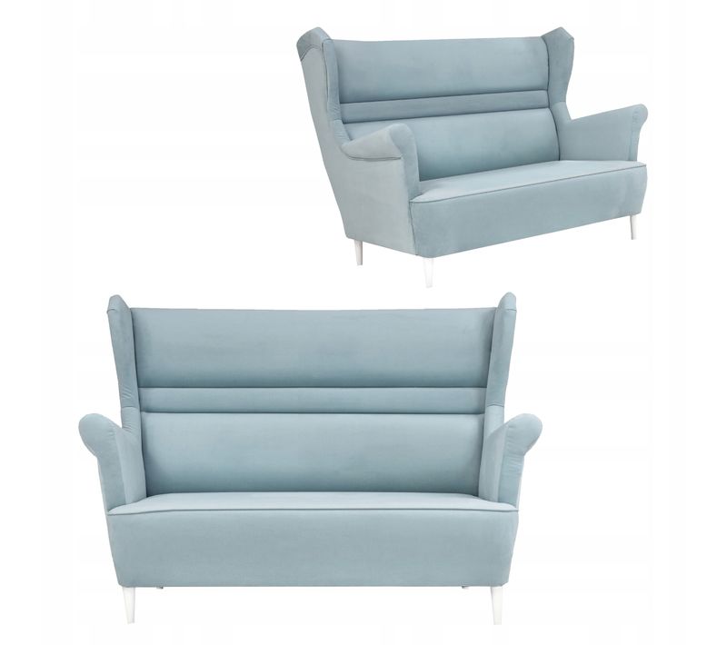 Zoja — Canapé Scandinave à Oreilles, Non Convertible, Bleu
