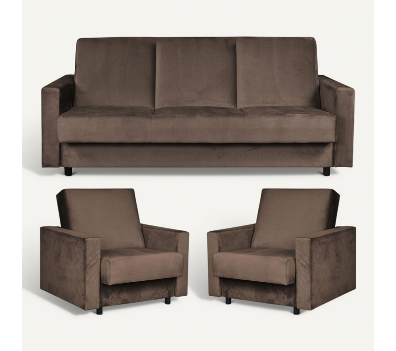 Canapé Convertible - Family - Alicja - Marron - Convertible