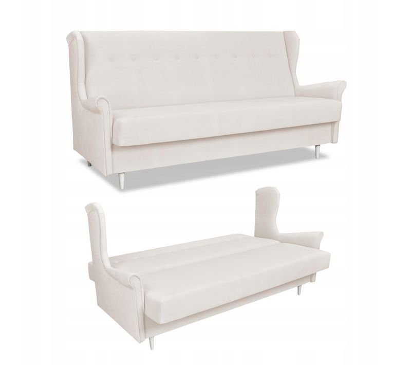 Canapé Convertible - Family - Ari - Blanc/beige - Convertible