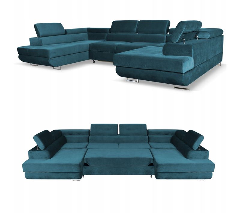 Canapé D'angle Convertible - Family - Bosso - Bleu - Convertible - New Velo 104