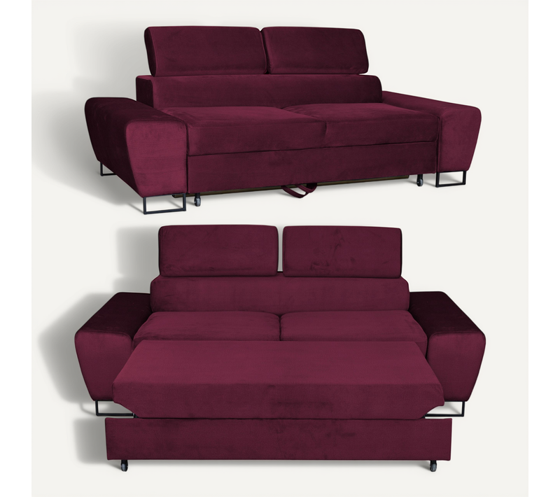 Canapé Convertible - Family - Bosso - Rouge/noir - Convertible - Monolith 69