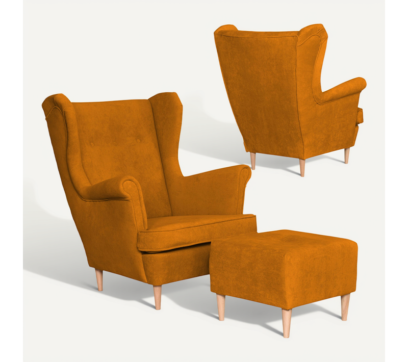 Fauteuil - Family - Ari - Orange - Repose-pieds - Hunter 41