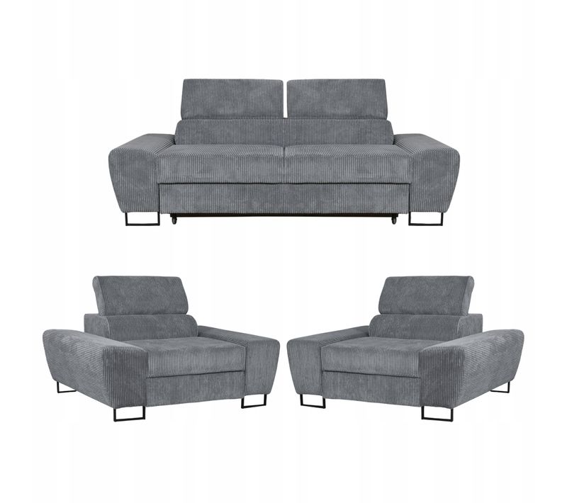 Canapé Convertible - Family - Savio - Gris - Convertible - Réf 9725