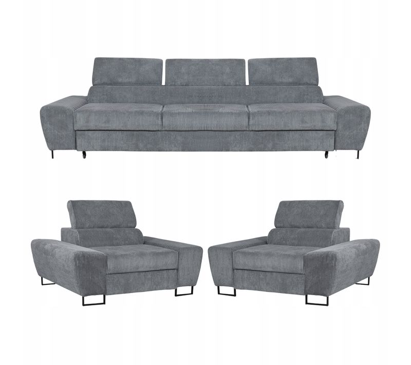 Canapé Convertible - Family - Savio - Gris - Convertible - Réf 9800
