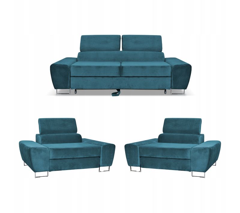 Canapé Convertible - Family - Bosso - Bleu - Convertible - Réf 9862