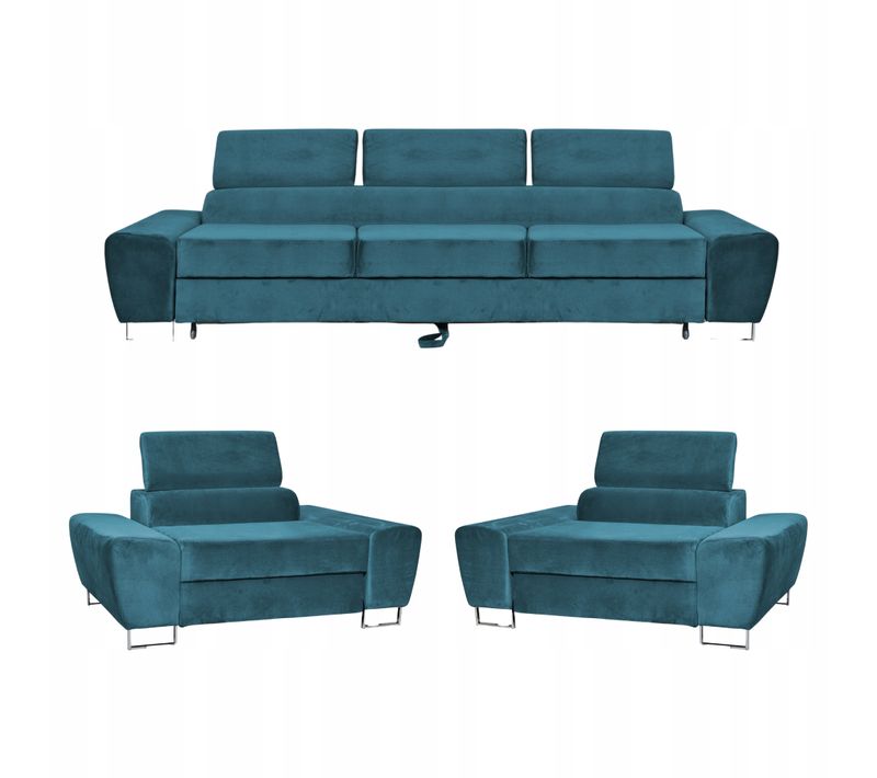Canapé Convertible - Family - Bosso - Bleu - Convertible - Réf 9879