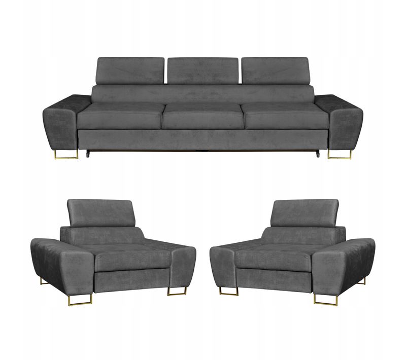 Canapé Convertible - Family - Bosso - Gris - Convertible - Réf 9954