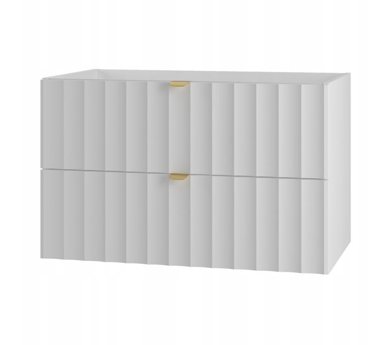 Meuble Sous Vasque Suspendu Arcos Blanc 80 Cm Façades Rainurées