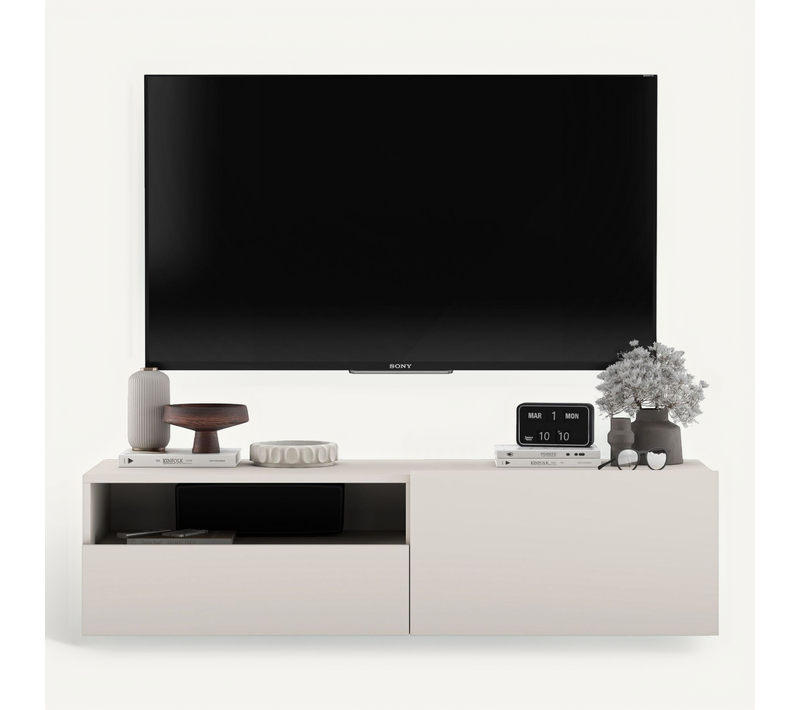 Meuble TV Suspendu Enjoy Avec Tiroir Cachemire Mat 120 Cm