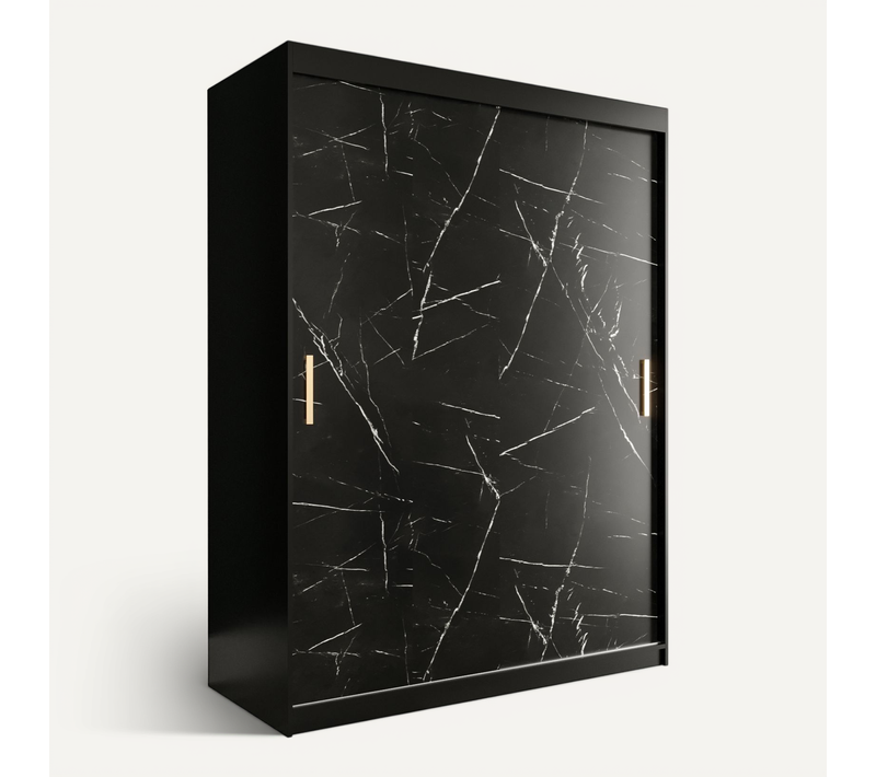 Armoire à Portes Coulissantes Marmur T 200/150/62 (noir)