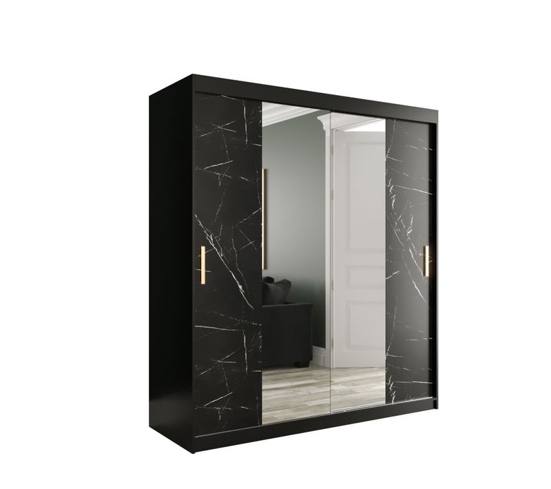 Armoire à Portes Coulissantes Marmur T1 200/180/62 (noir)