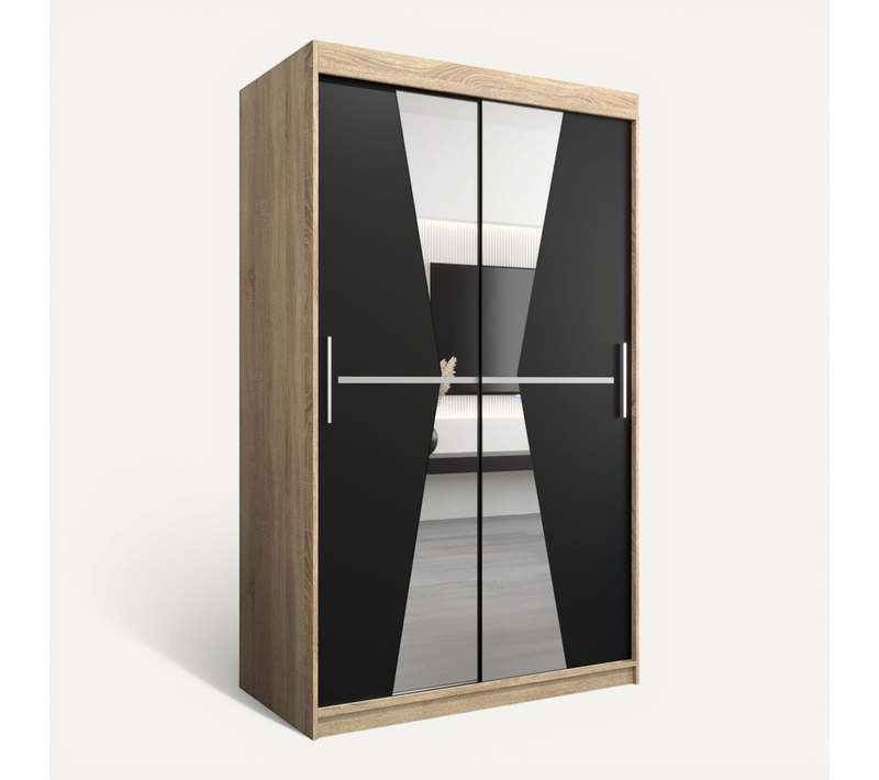 Armoire Maroko à Portes Coulissantes 200/120/62 2 Portes (sonoma/noir)