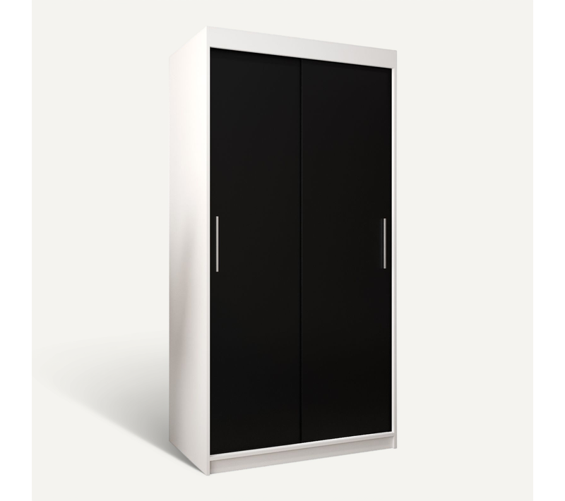Armoire Tokyo à Portes Coulissantes 200/100/62 2 Portes (blanc/noir)