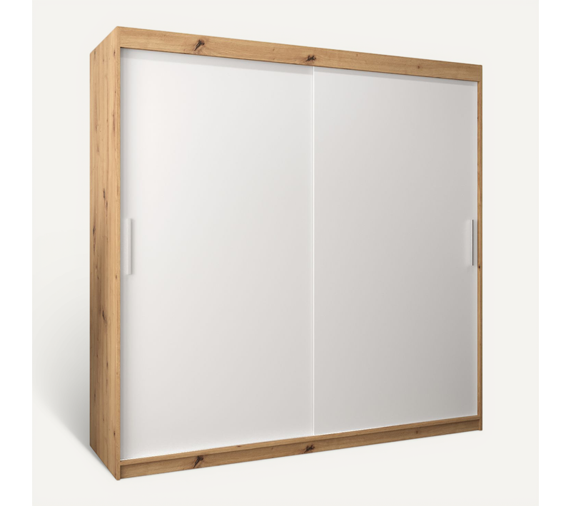 Armoire Tokyo à Portes Coulissantes 200/200/62 2 Portes (artisan/blanc)