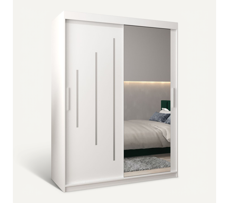 Armoire York 2 à Portes Coulissantes 200/150/62 2 Portes (blanc/blanc)