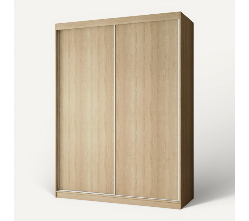 Armoire 2 Portes Coulissantes – Mario 150 cm - Chêne Sonoma