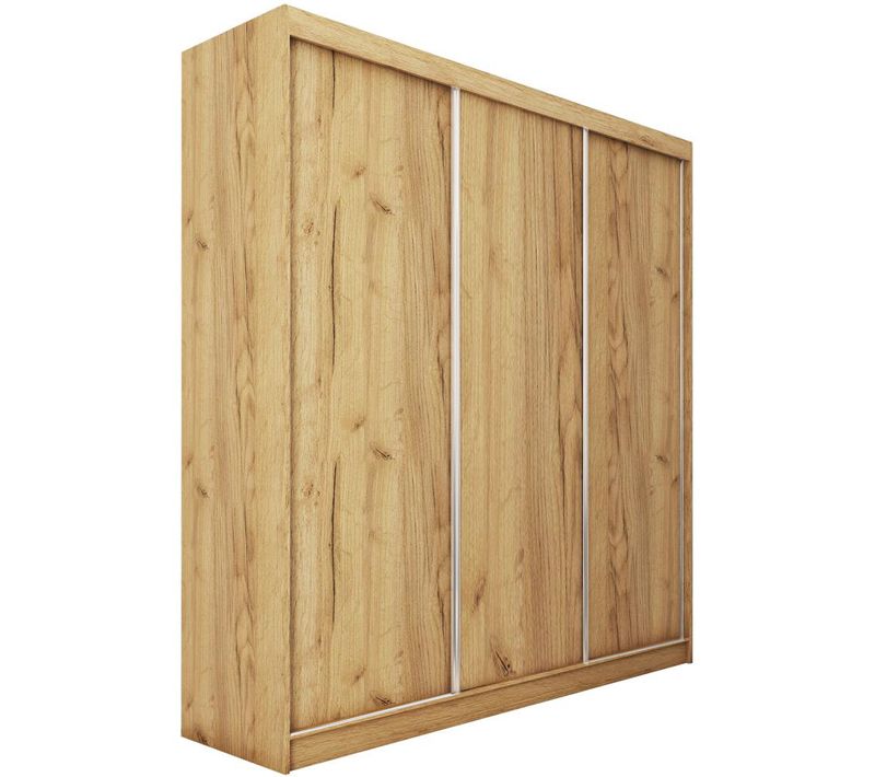 Armoire 3 Portes Coulissantes – Mario 240 cm - Chêne Artisan