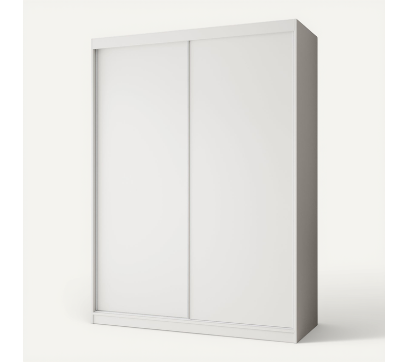 Armoire 2 Portes Coulissantes – Mario 150 cm - Blanc