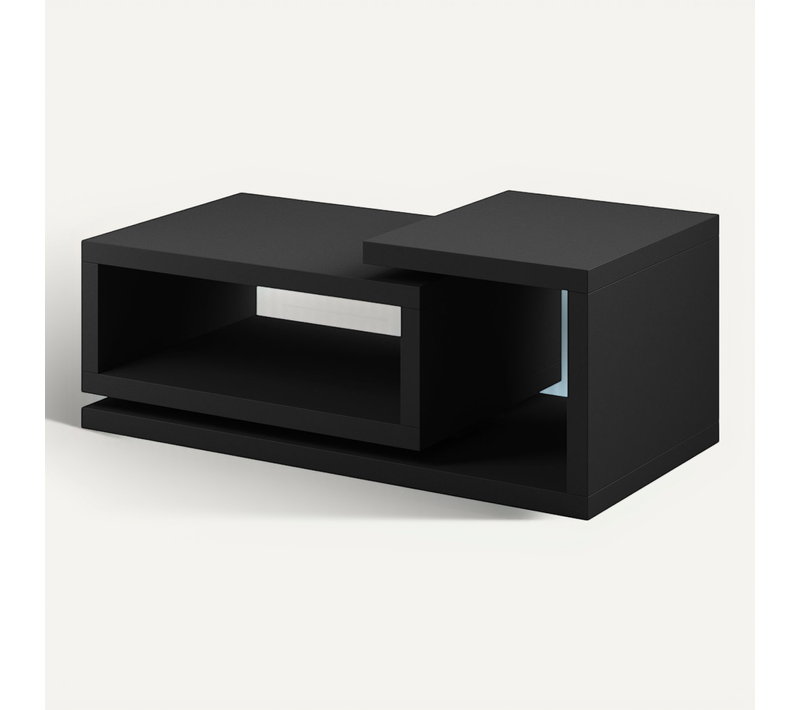 Table Basse 120×60 Cm, Noir Mat Bota