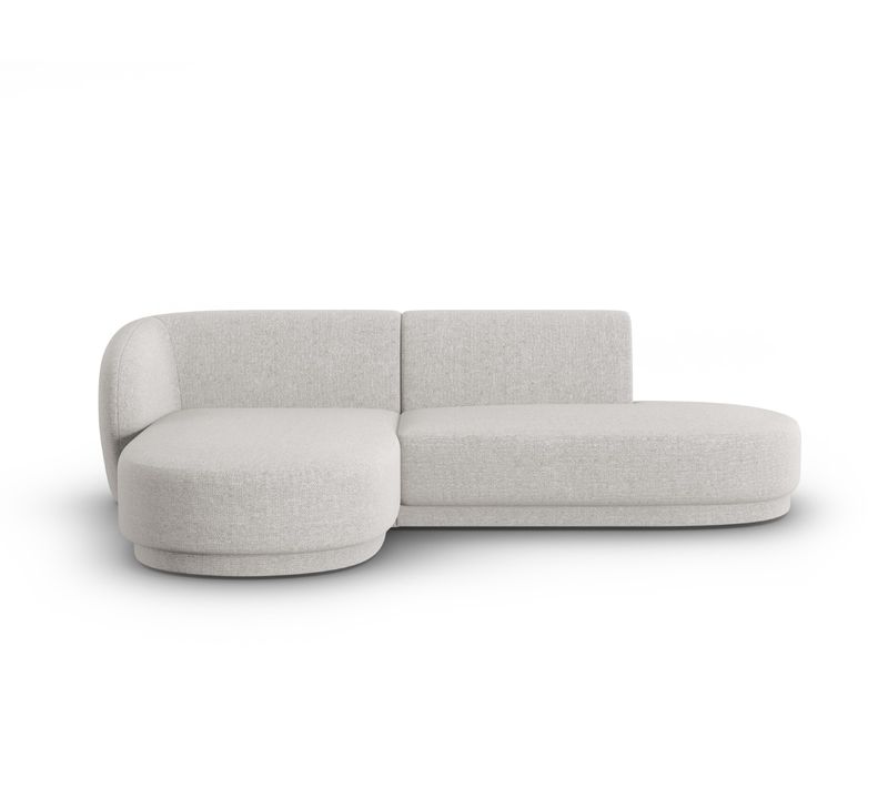 Canapé D'angle Modulable Gauche "lionel" 4 Places En Chenille Argent Chiné