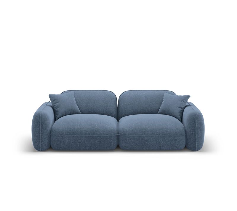 Canapé Modulable "lucien" 3 Places En Velours Blue Jeans