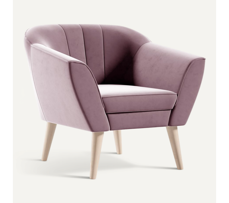 Fauteuil Kaya En Velours - Rose
