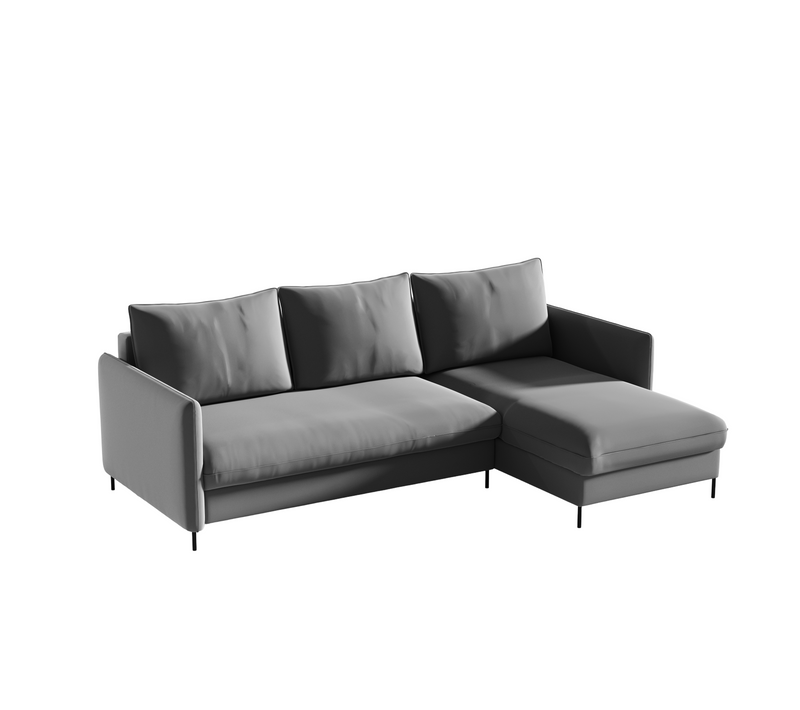 Canapé D’angle Bellissima – Canapé-lit Gris Avec Fonction Couchage